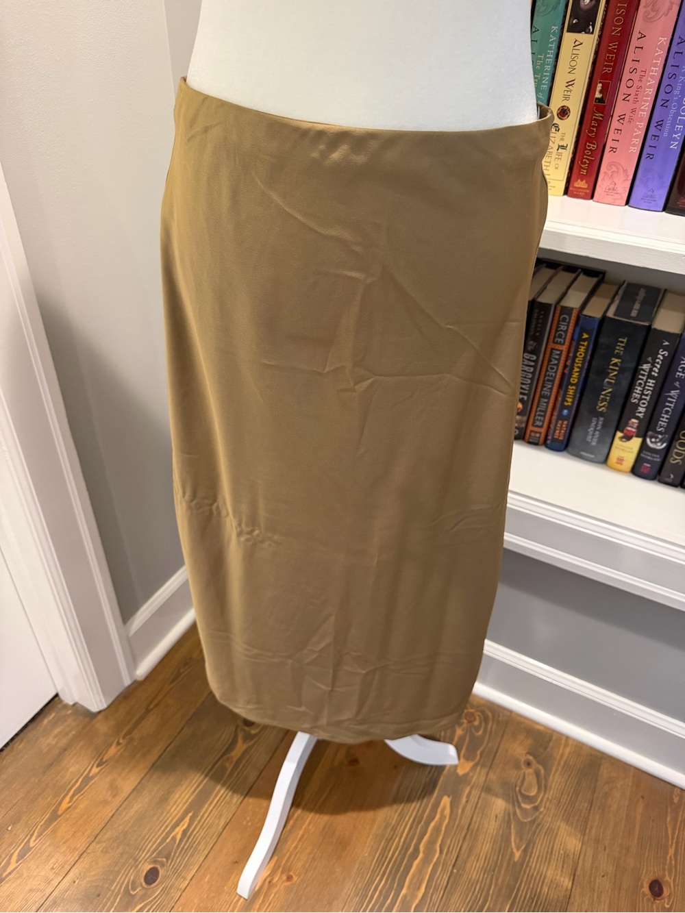 J. Crew Factory Camel Brown Straight Midi Skirt